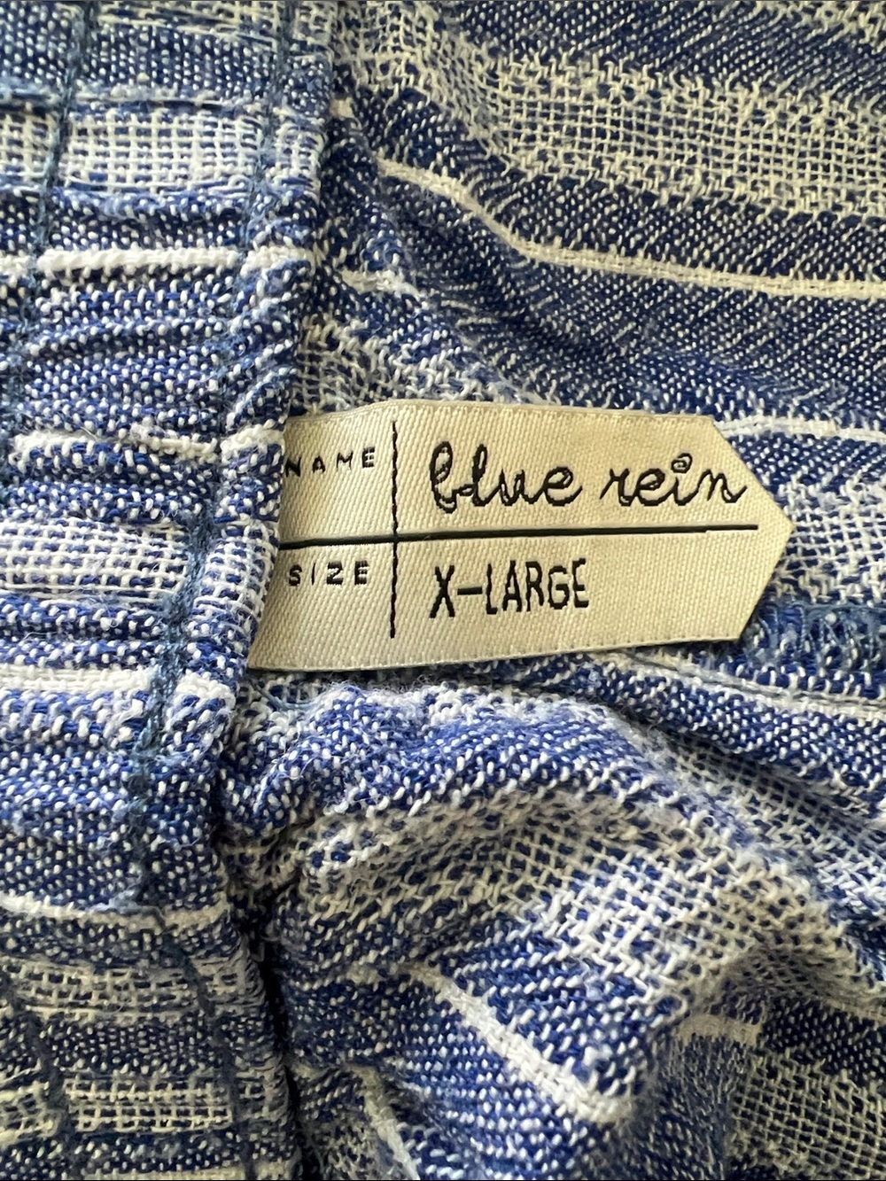 Striped Blue Cropped Drawstring Capris - Picture 4 of 4
